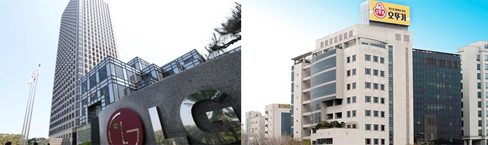 ‘바보LG’와 ‘갓뚜기’란 별칭으로 착한 기업의 대명사로 꼽혔던 LG그룹과 오뚜기가 잇따라 구설에 휘말렸다. 사진: 뉴시스, 오뚜기 공식 홈페이지