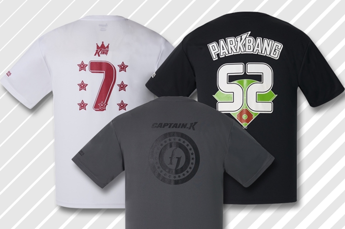 키움히어로즈는 선수와 팬이 함께 만든 플레이어 티셔츠를 출시했다. 좌측부터 김하성, 김상수(중앙 하단), 박병호 선수의 티셔츠.