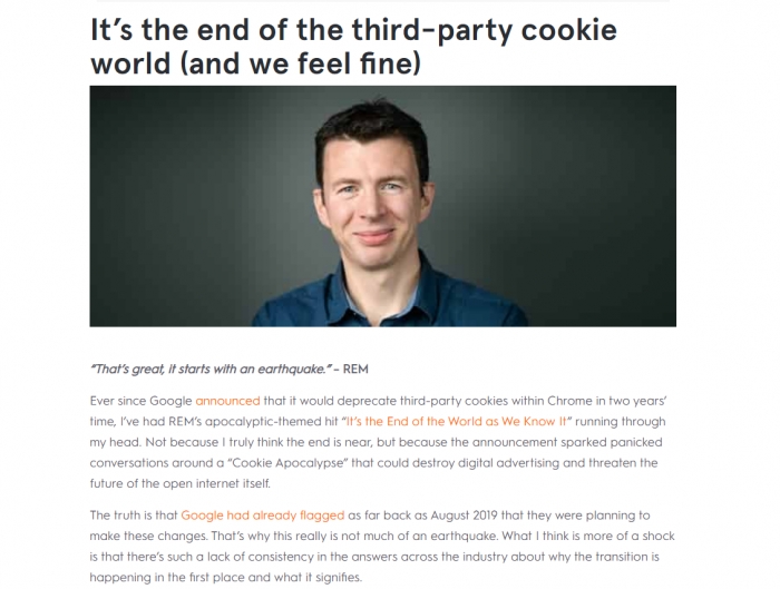 크리테오 최고기술경영자(CTO)가 크롬 정책과 관련해 자사 입장을 담은 칼럼을 게재했다.