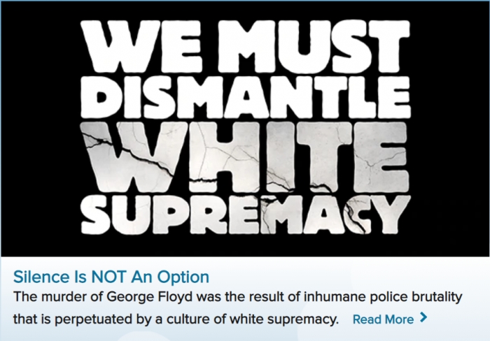 벤엔제리스 홈페이지에 올라온 사회적 메시지. '백인 우월주의에서 반드시 벗어나야 한다'는 문구와 함께 '침묵은 선택이 아니다'고 밝혔다. <br>