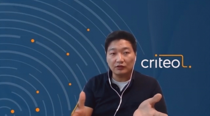 이재용 크리테오코리아 AX(데이터분석팀) 팀장은 확산되는 이커머스 시장에서 비용을 효율적으로 집행하는 방안을 강조했다. 화상으로 진행한 인터뷰 화면. 