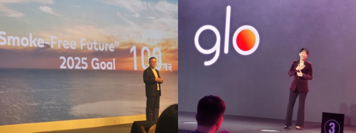 2023년 2월, 한 주 걸러 치러진 두 글로벌 담배브랜드의 신제품 발표 미디어데이가 눈길을 끌었다. 한국필립모리스 백영재 대표(왼쪽)와 BAT로스만스 김은지 대표가 각각 회사 행사에서 발표하고 있다. 사진=김경탁 기자