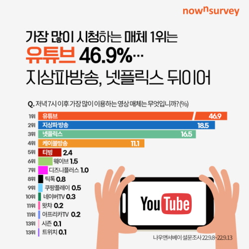 유튜브가 표준이다.