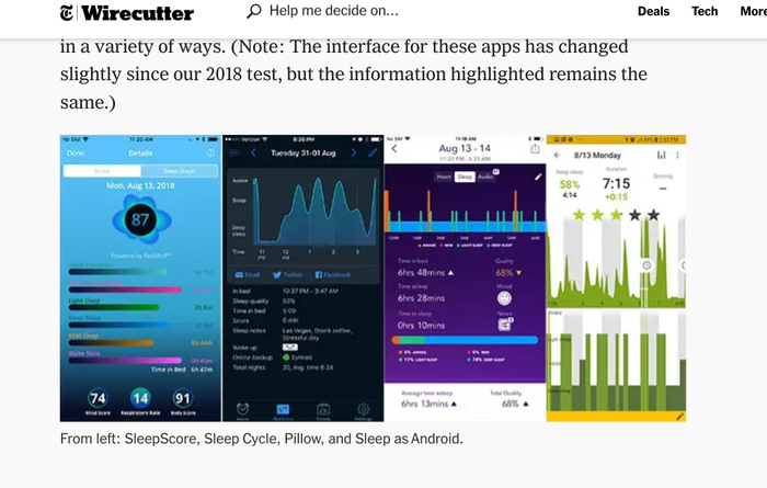 다양한 수면 추적기 리뷰한 뉴욕타임스 기사