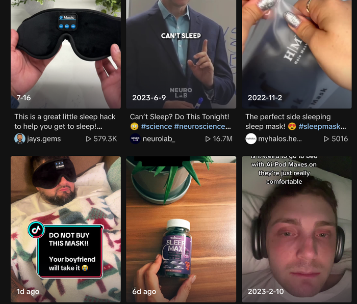 잠이 부족하다고 호소하는 틱톡영상들