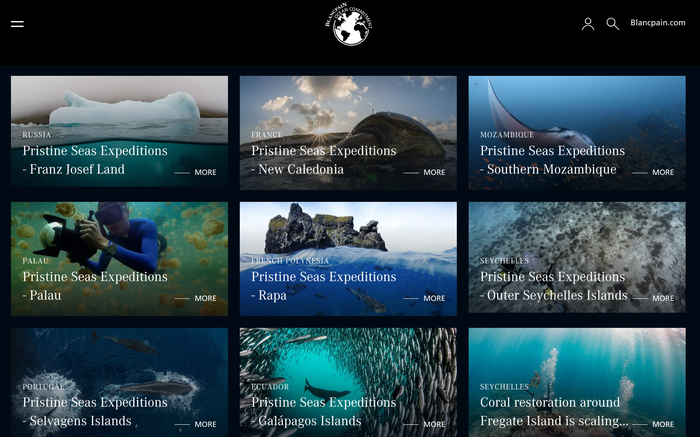 블랑팡 해양 공약 이니셔티브의 다양한 탐험 활동 