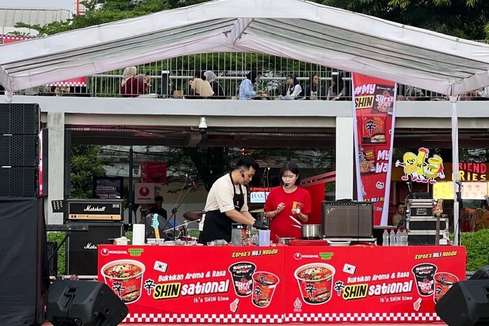 농심 인도네시아 자카르타 신세이셔널 데이 행사 현장. 사진=농심 제공.