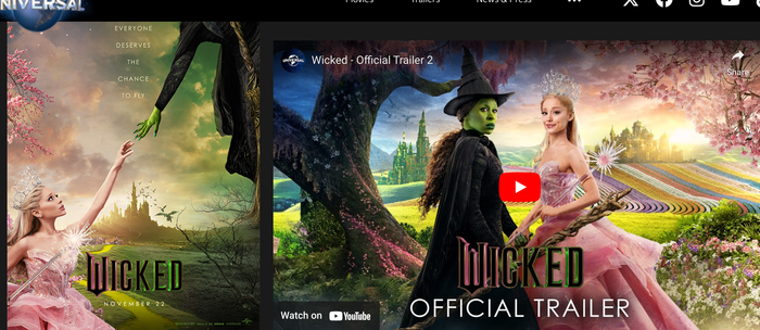 대대적인 마케팅으로 화제가 된 영화 '위키드' (유니버설 픽처스 홈페이지)