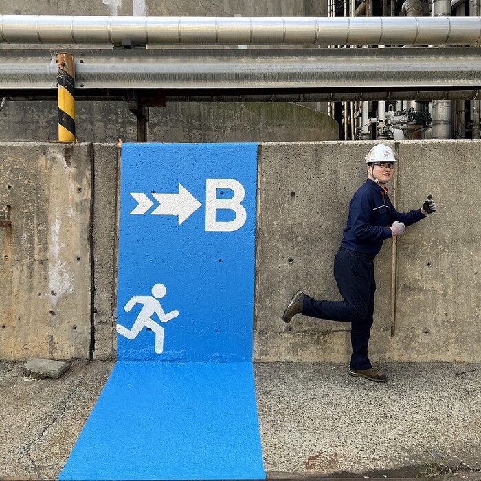 SK 울산CLX '색으로 산재를 잡자' 캠페인 안전 디자인. 사진=SK이노베이션 제공.