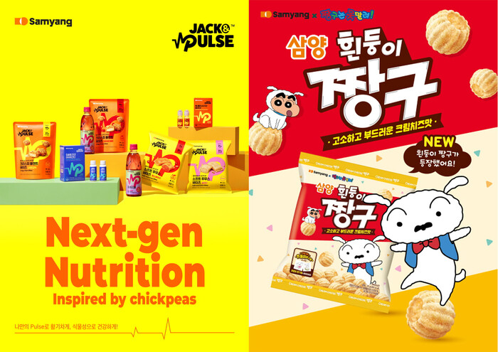 잭앤펄스(좌), 흰둥이 짱구(우). 사진=삼양라운드스퀘어 제공