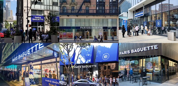 SPC그룹은 미국 현지 제빵공장 건립을 추진한다고 2일 밝혔다. 사진은 북미 지역 파리바게뜨 매장들. 사진=SPC 제공.