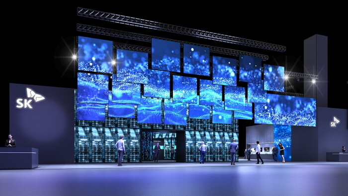 CES2025 SK 전시관의 입구인 ‘혁신의 문(Innovation Gate)’의 조감도