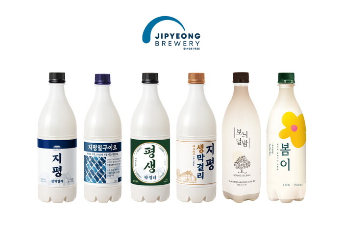 지평주조 막걸리 6종. 사진=지평주조 제공