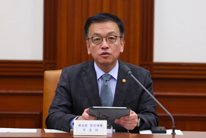 최상목 대통령 권한대행 부총리 겸 기획재정부 장관이 9일 서울 세종로 정부서울청사에서 열린 국정현안조정회의 겸 경제관계장관회의에서 발언하고 있다. 사진=뉴시스