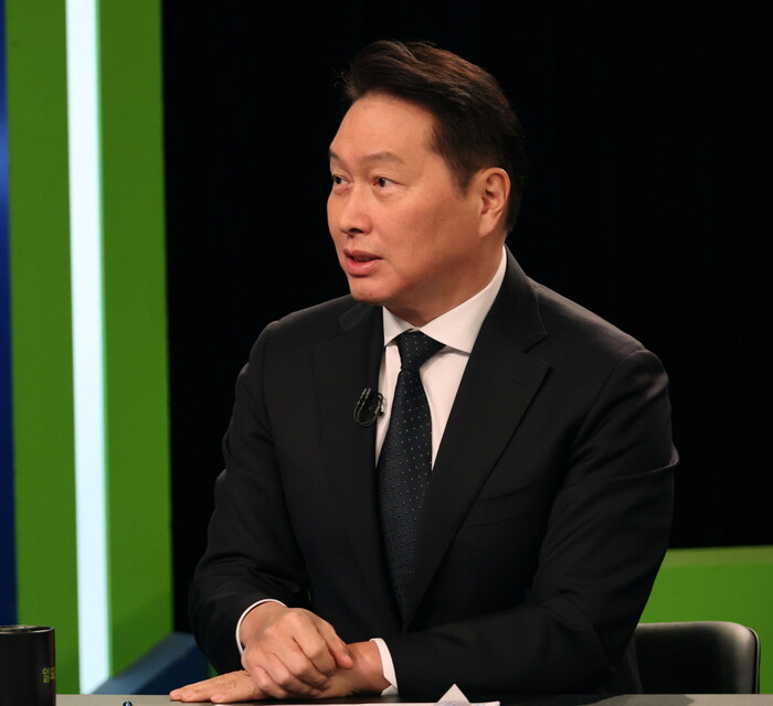 지난 19일 KBS '일요진단'에 출연한 최태원 대한상공회의소 회장 겸 SK그룹 회장. 사진=대한상공회의소 제공