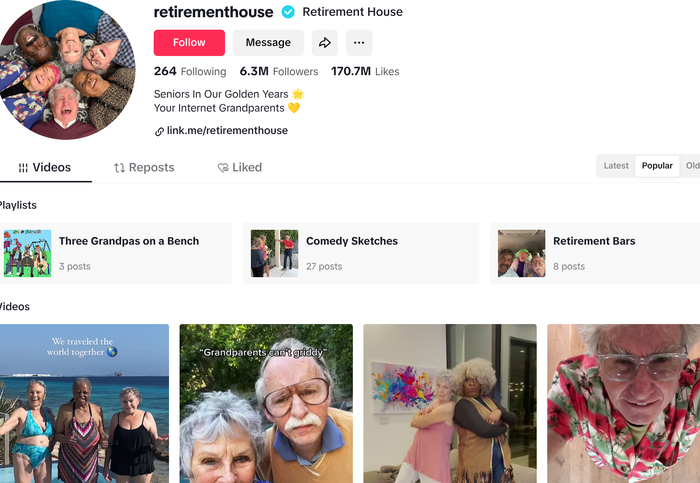 ´은퇴자주택' 틱톡 팔로워가 63만 명에 달한다 (사진=틱톡화면 캡쳐)
