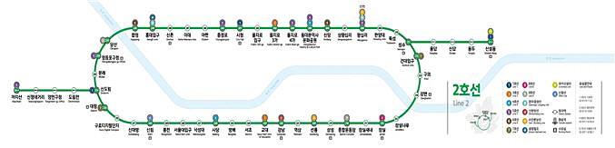 신형 단일 노선도 2호선 가로형 이미지. 사진=서울시 제공