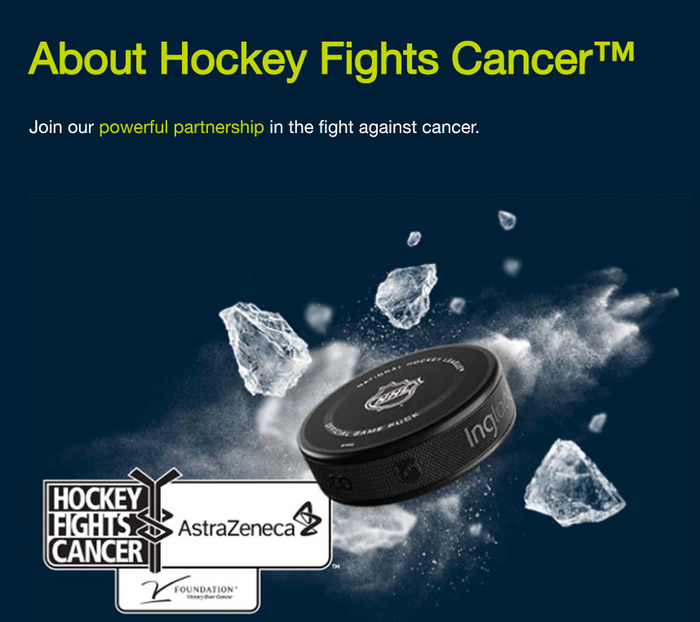 '하키 파이츠 캔서'는 NHL과 NHLPA의 28년된 공동 이니셔티브로 V암연구재단의 지원을 받고 있다(사진 = NHL.com)
