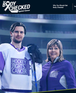 암예방을 위한 건강검진이 하키선수들의 바디체크만큼 중요하다고 말하는 제이콥 트루바와 그의 어머니 (사진=getbodychecked.com)