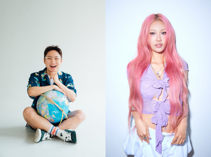 부산국제마케팅광고제 선정 대한민국 대표 광고모델 인플루언서 부문 수상자 빠니보틀(왼쪽)과 이사배(오른쪽). 사진=피제이에이치미디어, 아이스크리에이티브 제공