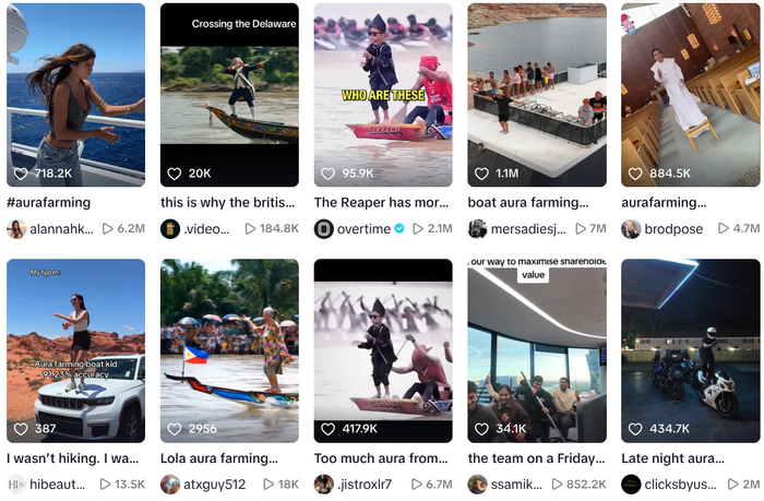 자신의 쿨함을 증명하는 아우라 파밍(aura farming)을 위해 무리한 행동을 따라 하는 사람들이 많다 (사진 = 틱톡 검색)
