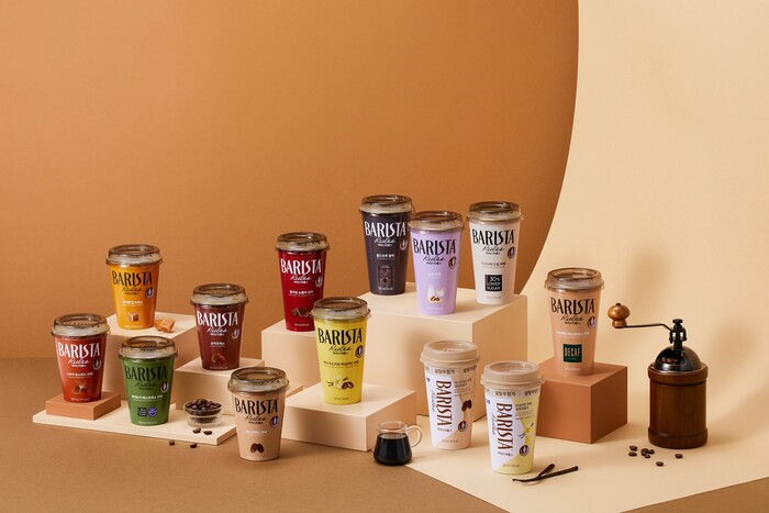 매일유업 바리스타룰스의 RTD 컵커피 리뉴얼 제품 라인업. 사진=매일유업 제공