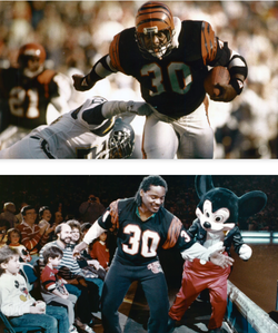 이키 우즈는 터치다운을 축하하는 춤인 '이키 셔플'로 국제적으로 유명해졌다 (사진 = 조반테 우즈 재단)