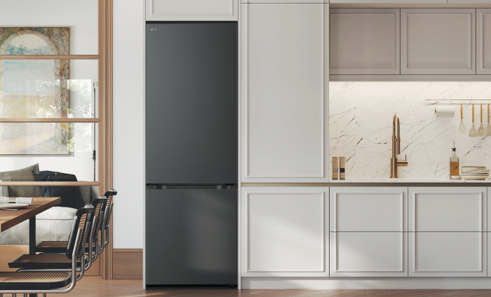 LG전자 바텀 프리저 냉장고 신제품이 집 안 공간에 조화롭게 배치된 모습. 사진=LG전자 