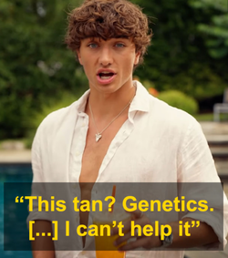 스위니 청바지에 이어 다시 한번 유전을 언급해서논란이 격화된 던킨 광고 속 개빈 카살레뇨 (사진 =  Boredpanda.com)