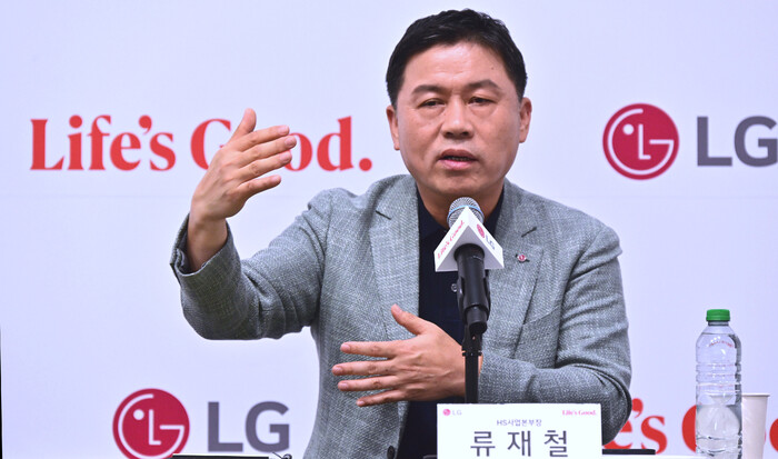 류재철 LG전자 HS사업본부장이 IFA 2025 현장에서 열린 기자간담회에서 발언하고 있다. 사진=LG전자 제공