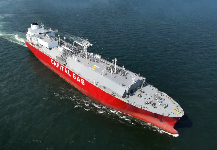 HD현대중공업이 건조한 LNG운반선의 시험 운전 모습. 사진=HD현대 