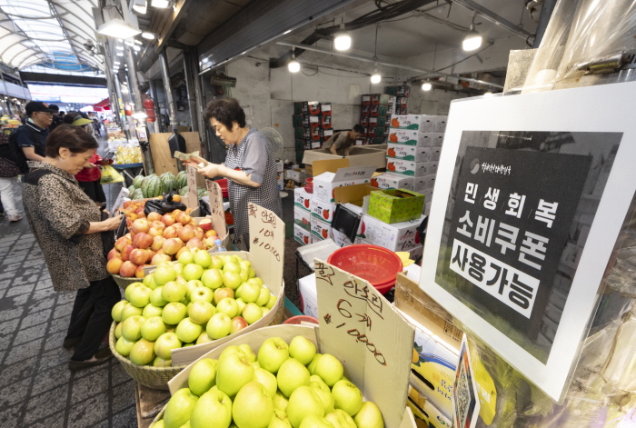 KCD에 따르면 소비쿠폰 매출 증가 효과가 가장 컸던 업종은 유통업(16.47%)이다. 사진=뉴시스