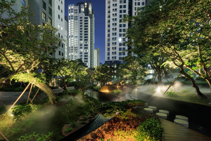 사진은 삼성물산 래미안 원베일리의 ‘그린 캐스케이드’. 사진=삼성물산